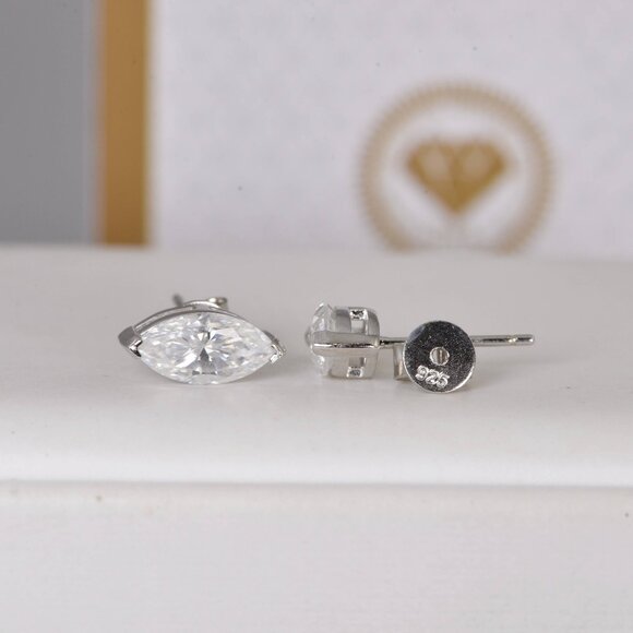 Certified 2.0 CTW Marqui Moissanite Stud Earrings - Picture 2 of 8